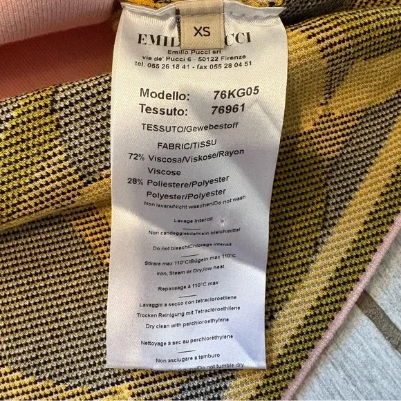 Emilio Pucci Knit Short Sleeve Mock Neck Dress with Geometric Border Trim, Sz XS - Picture 15 of 16